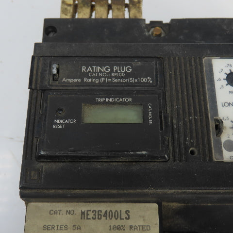 Square D ME36400LS 400A Circuit Breaker W/Micrologic Trip Unit RP100 600VAC