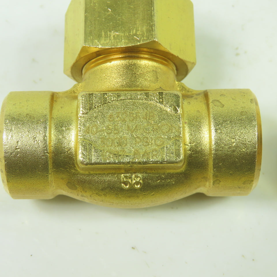 Hoke 6325 F4B 1/4" Npt Brass In-line Filter 40-55 Micron 3000PSI Lot Of 2