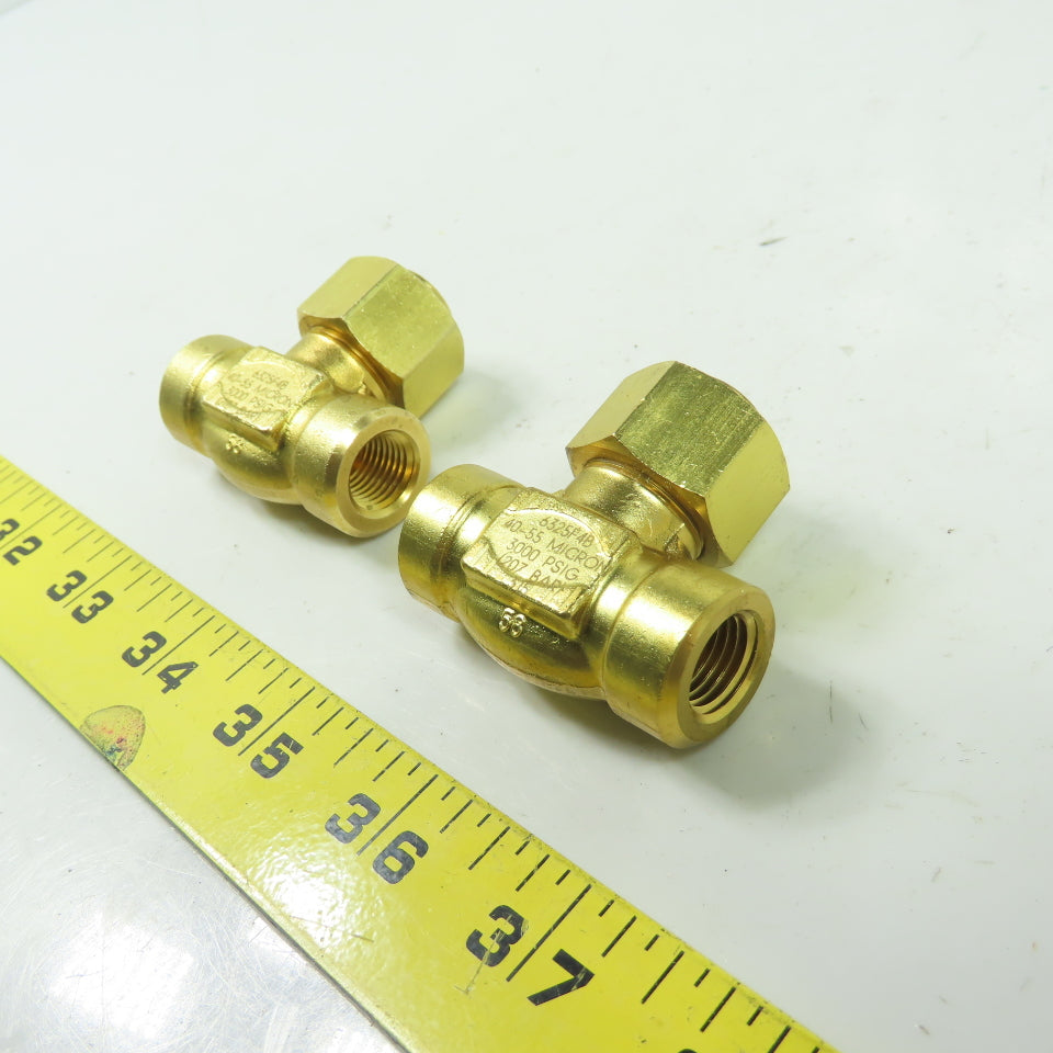 Hoke 6325 F4B 1/4" Npt Brass In-line Filter 40-55 Micron 3000PSI Lot Of 2