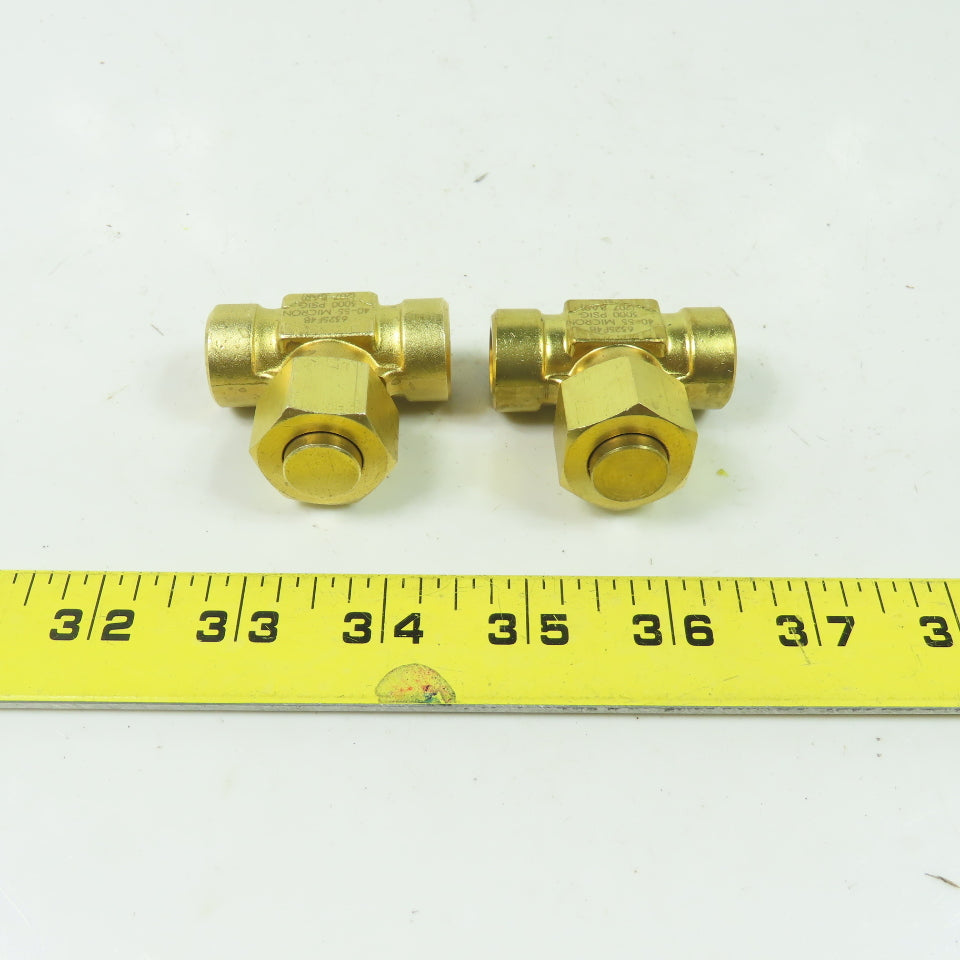 Hoke 6325 F4B 1/4" Npt Brass In-line Filter 40-55 Micron 3000PSI Lot Of 2