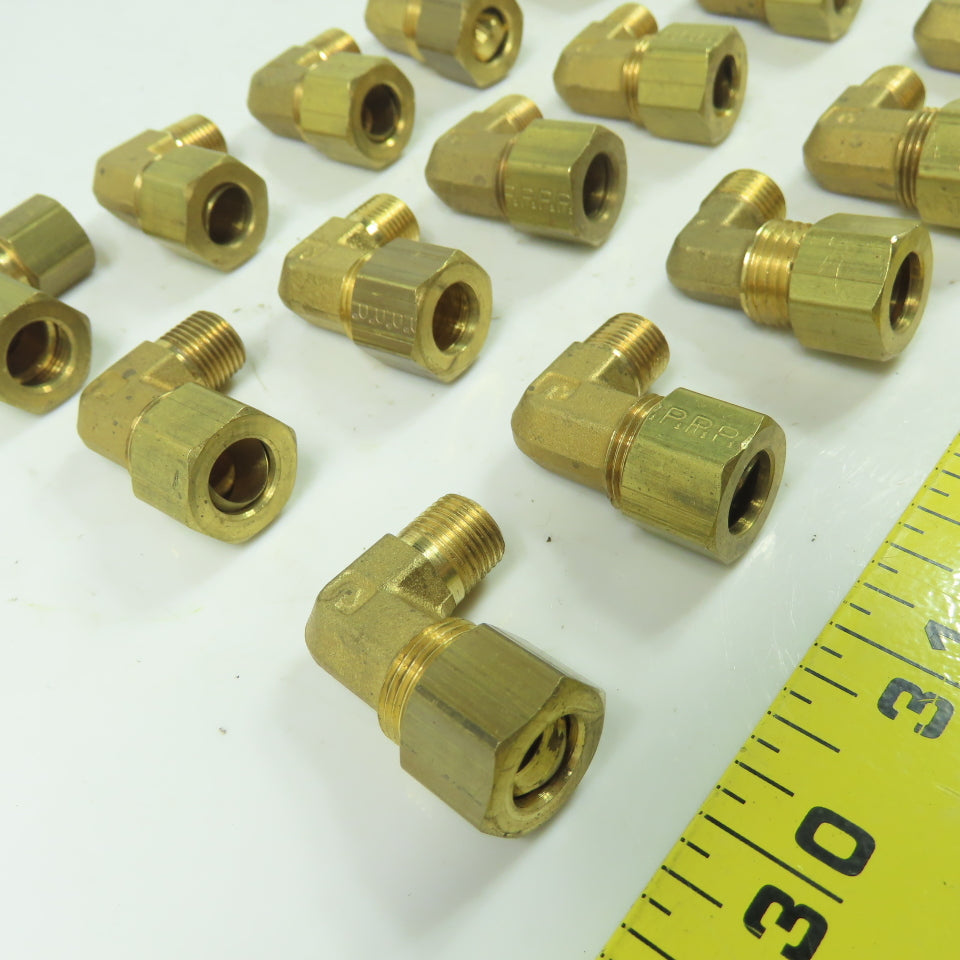 Brass Compression 90° Elbow 1/8" NPT x 1/4" OD Tubing Lot Of 15