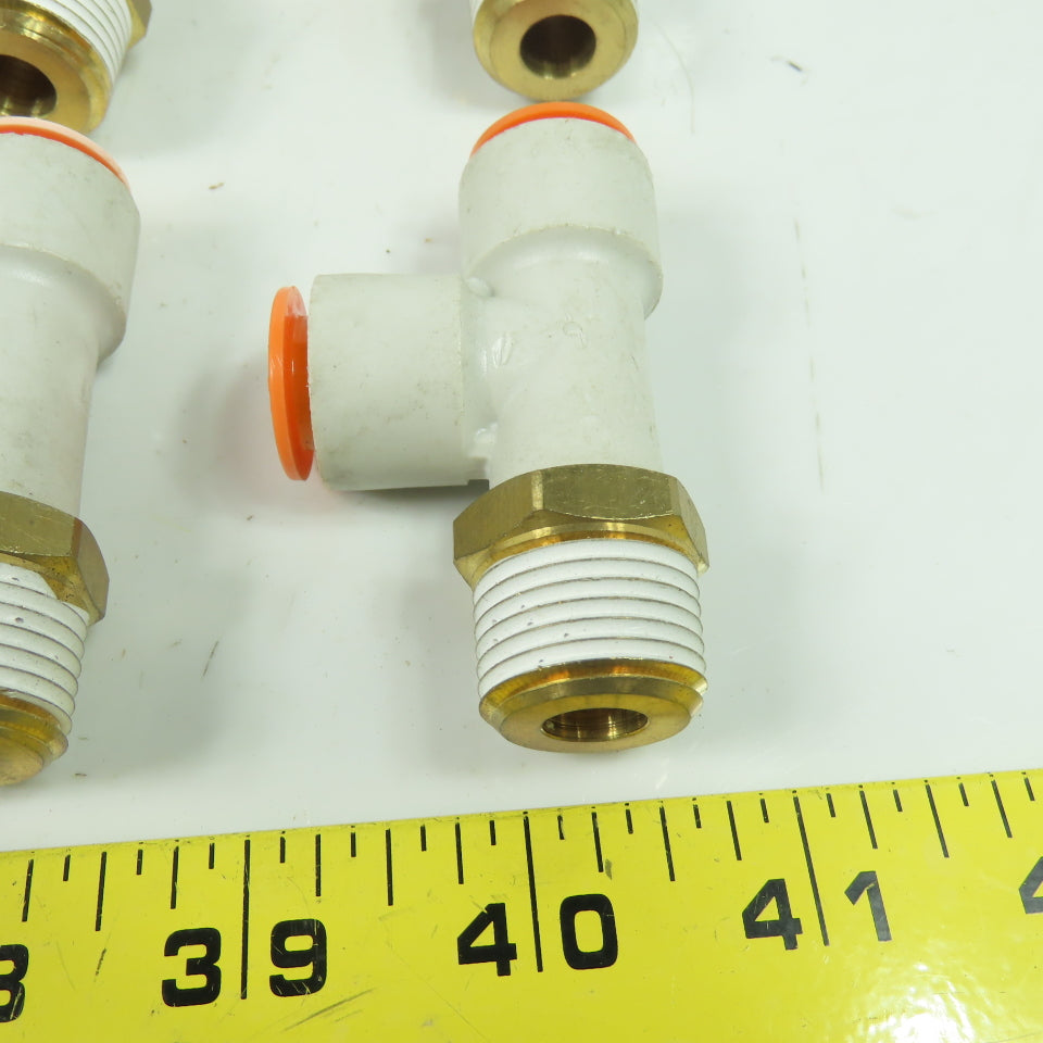 SMC 1/2" NPT x 1/2"x1/2" Push To Connect Run Tee Lot Of 10