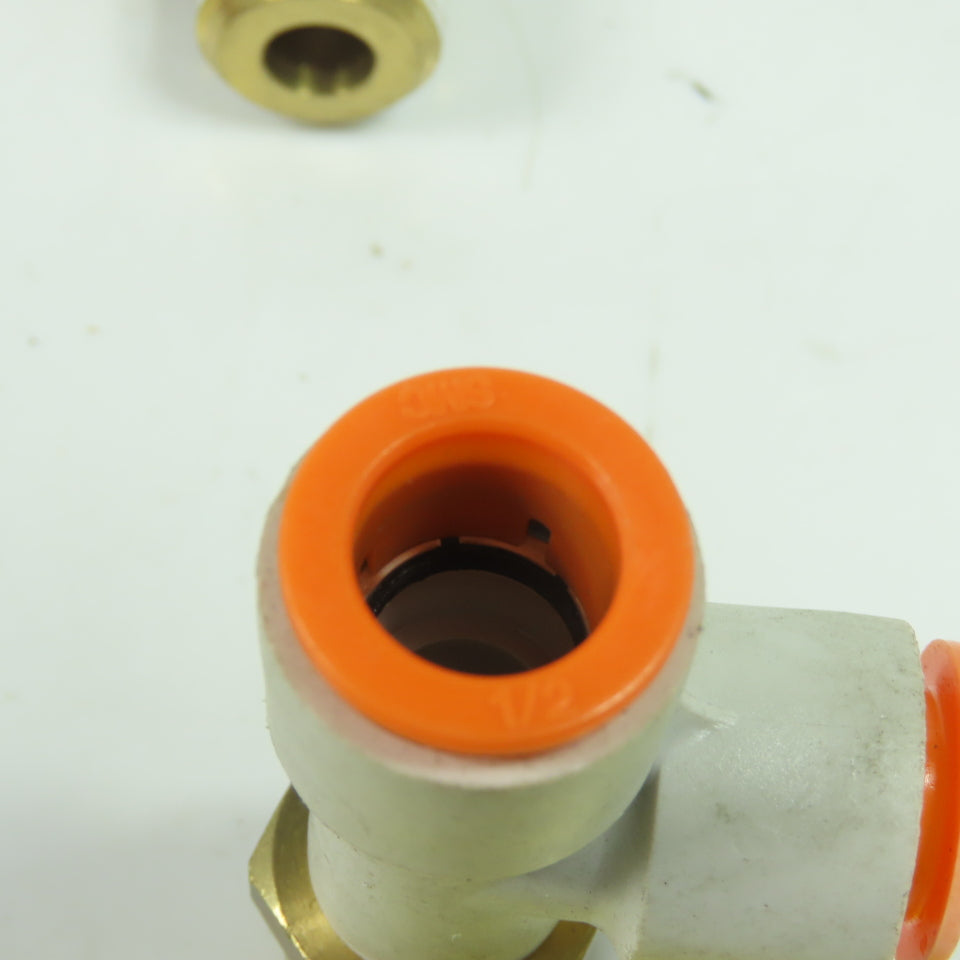 SMC 1/2" NPT x 1/2"x1/2" Push To Connect Run Tee Lot Of 10
