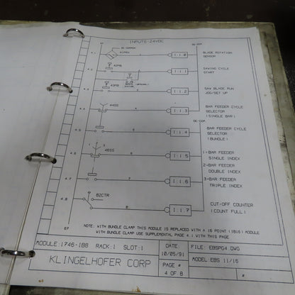 Missler EBS 11 11" x 11" Horizontal Automatic Bandsaw 208V 3PH "Needs Repair"
