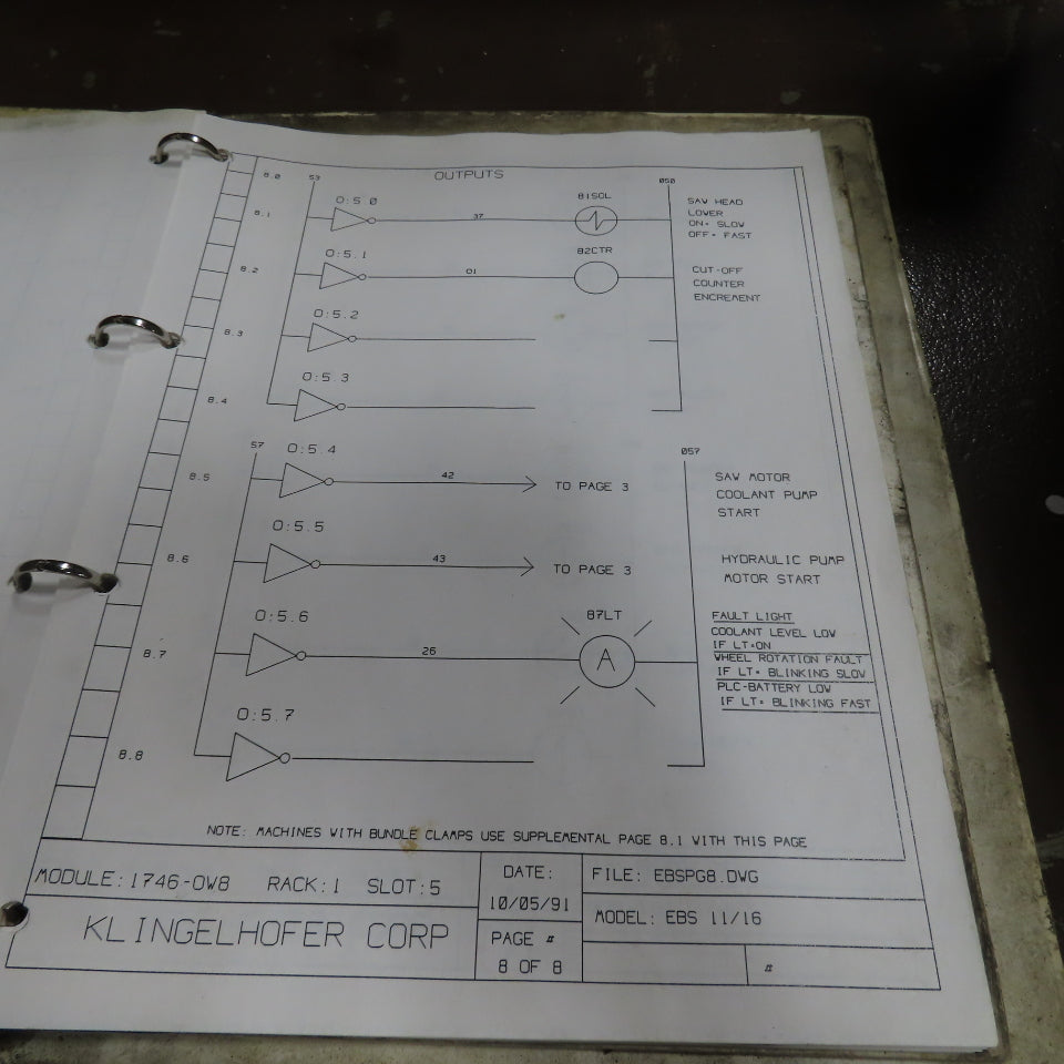 Missler EBS 11 11" x 11" Horizontal Automatic Bandsaw 208V 3PH "Needs Repair"