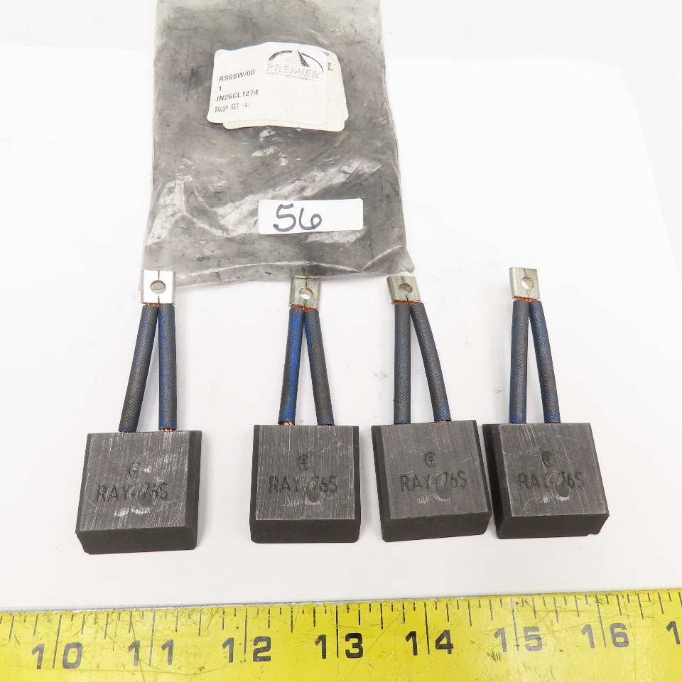 RAY-76S 1-1/4" x 1/2" Forklift Carbon Brush Set Lot Of 4