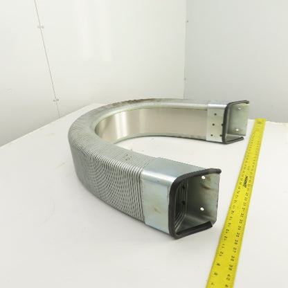 51" OAL Enclosed Cable Carrier Energy Chain 6" x 3-1/2" ID W/Anchors