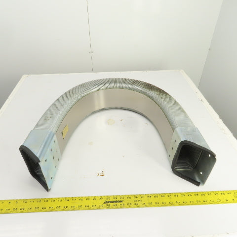 51" OAL Enclosed Cable Carrier Energy Chain 6" x 3-1/2" ID W/Anchors