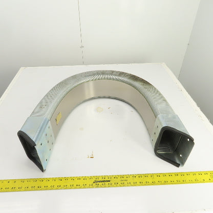 51" OAL Enclosed Cable Carrier Energy Chain 6" x 3-1/2" ID W/Anchors
