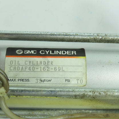 SMC CHDAF40-162-69L Hydraulic Cylinder 40mm Bore 162mm Stroke W/ Sensors