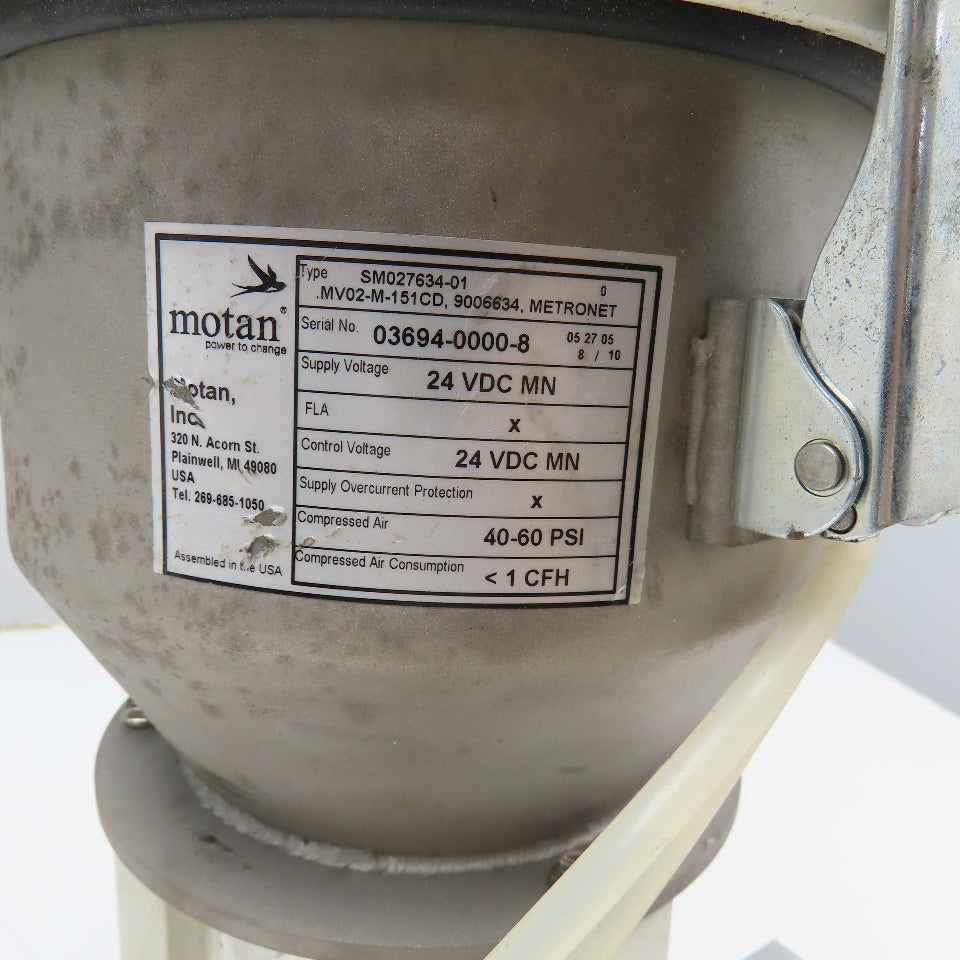 Motan MV02-M-151 Dry Bulk Material Loader Hopper W/ Metronet Module 1.4L Approx.