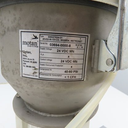 Motan MV02-M-151 Dry Bulk Material Loader Hopper W/ Metronet Module 1.4L Approx.