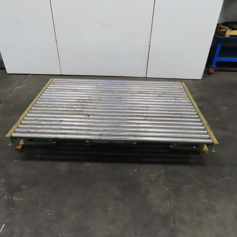 84" W x 60" L Belt Driven Power Roller Pallet Conveyor 2.5"OD 20FPM (Needs Belt)