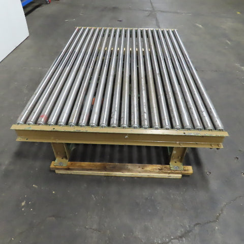 84" W x 60" L Belt Driven Power Roller Pallet Conveyor 2.5"OD 20FPM (Needs Belt)