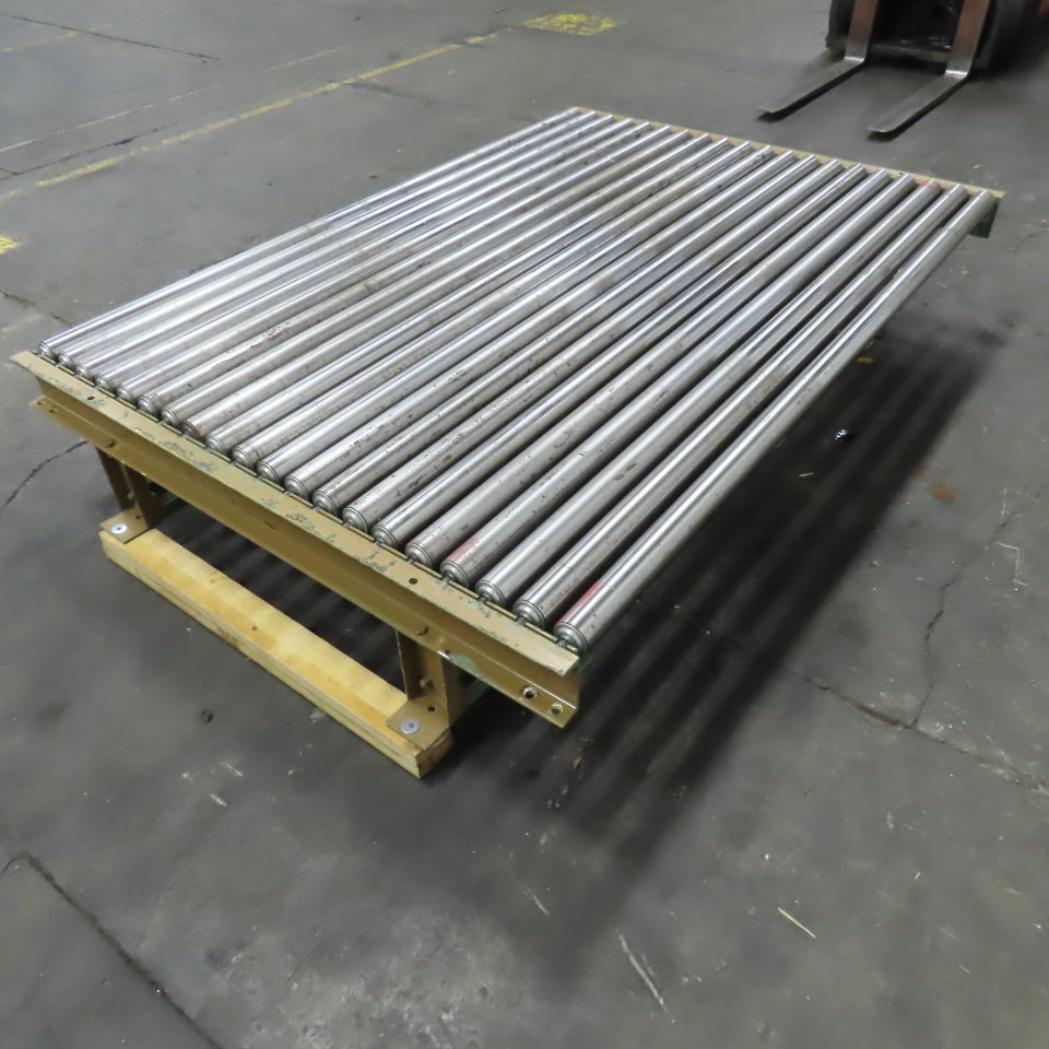 84" W x 60" L Belt Driven Power Roller Pallet Conveyor 2.5"OD 20FPM (Needs Belt)