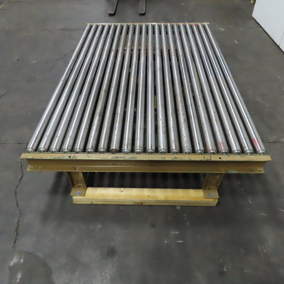 84" W x 60" L Belt Driven Power Roller Pallet Conveyor 2.5"OD 20FPM (Needs Belt)