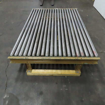 84" W x 60" L Belt Driven Power Roller Pallet Conveyor 2.5"OD 20FPM (Needs Belt)