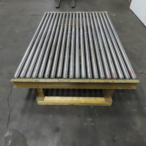 84" W x 60" L Belt Driven Power Roller Pallet Conveyor 2.5"OD 20FPM (Needs Belt)