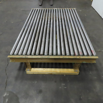 84" W x 60" L Belt Driven Power Roller Pallet Conveyor 2.5"OD 20FPM (Needs Belt)