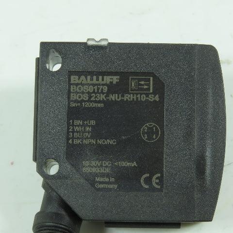 Balluff BOS 23K-NU-RH10-S4 Cubic Diffuse Sensor 10-30V DC