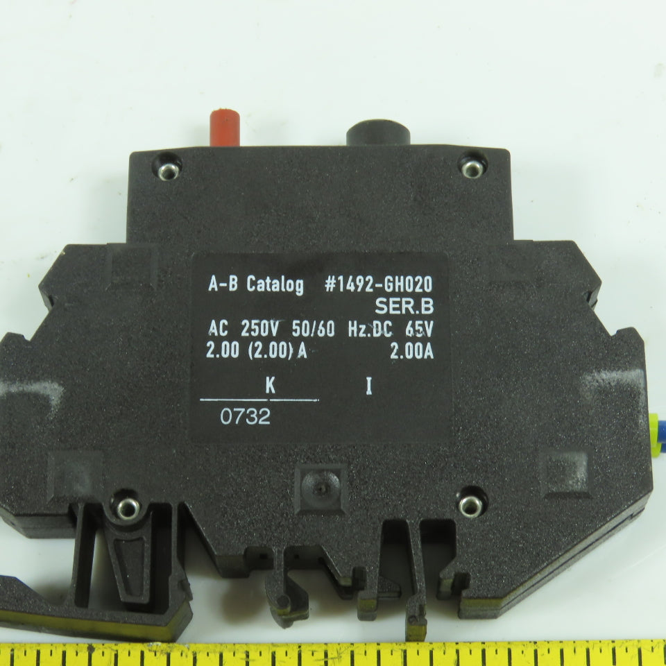 Allen Bradley 1492-GH020 Ser B 2 Amp Circuit Breaker 250V AC 50/60HZ Lot Of 3