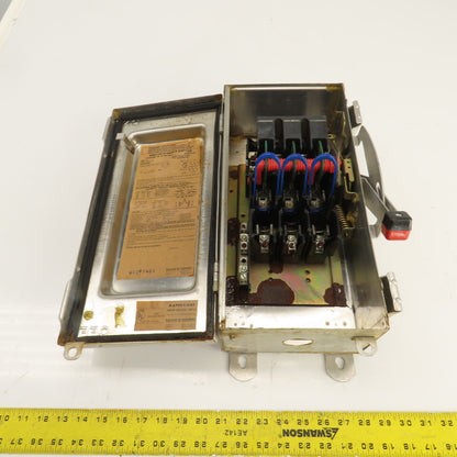Square D H322 NDS 60A Fusible Single Throw Stainless Safety Disconnect Switch
