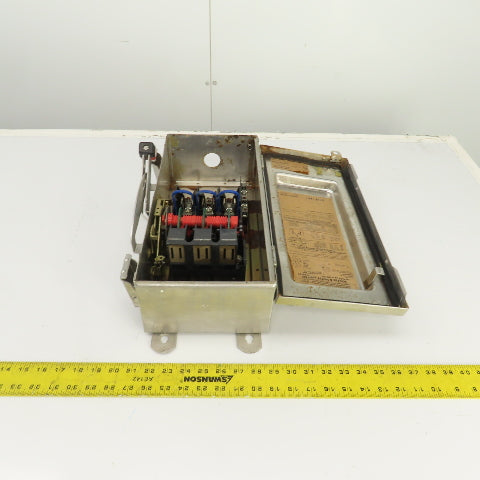 Square D H322 NDS 60A Fusible Single Throw Stainless Safety Disconnect Switch