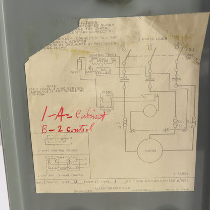 Allen Bradley 712AAA43-103 Ser K Nema Size 0 Combination Starter 2-5HP W/Disc