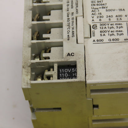 Allen Bradley 700-M400 600V Max Control Relay 4 N/O Contacts 100V Coil