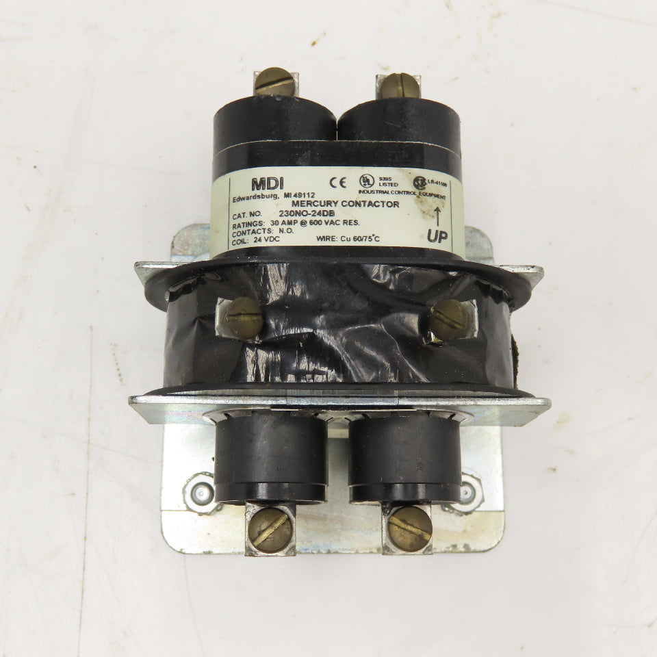 MDI 230NO-24DB 30A 600V N/O Mercury Contactor 24VDC Coil