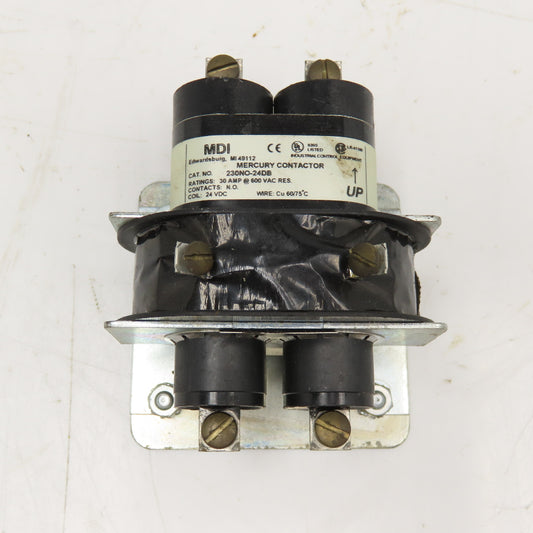 MDI 230NO-24DB 30A 600V N/O Mercury Contactor 24VDC Coil