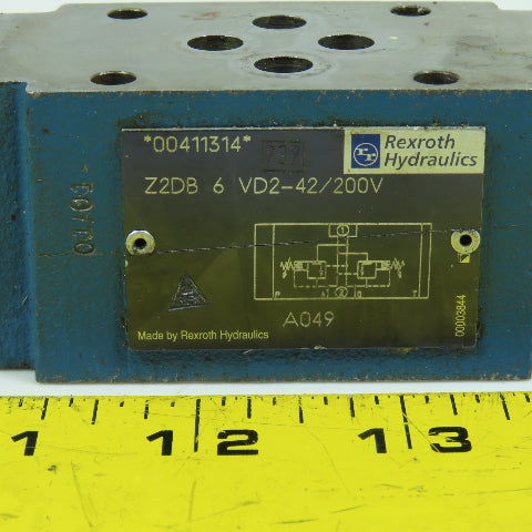Rexroth Z2DB 6 VD2-42/200V Hydraulic Pressure Relief Valve