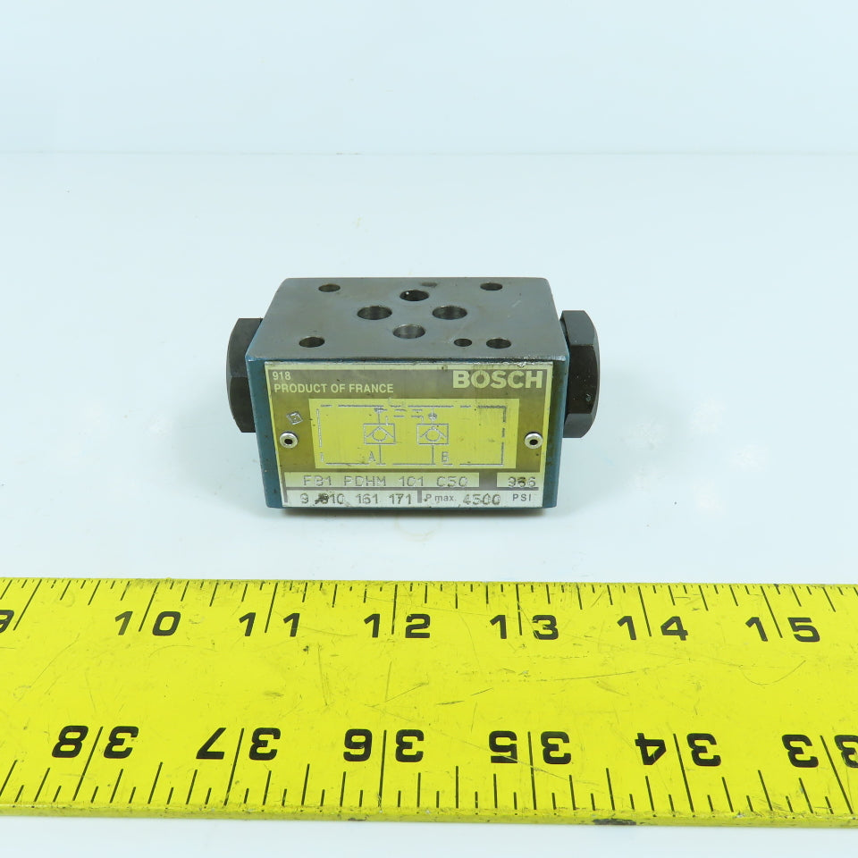 Bosch FB1 PDHM 101 C50 9 810 161 171 Hydraulic Flow Control Valve Block