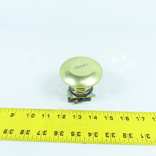 Cutler Hammer 10250T Mushroom Head Momentary Contact Push Button 600V