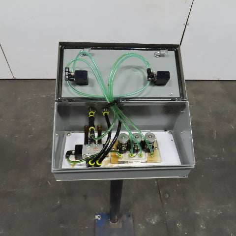 Clippard CM-023-PQ Two Hand Anti Tie Down Pneumatic Controls Box W/ Pedestal