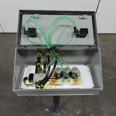 Clippard CM-023-PQ Two Hand Anti Tie Down Pneumatic Controls Box W/ Pedestal