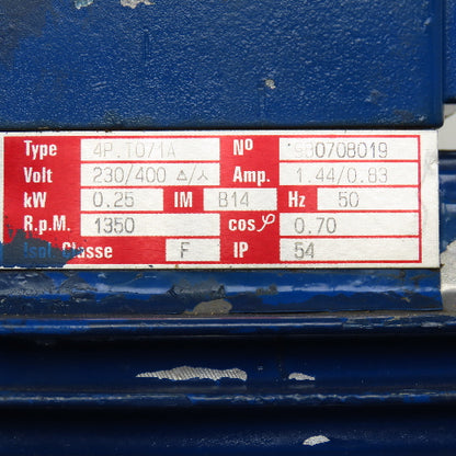 Varvel MRS40/PCPC 40:1 Ratio 0.25kW 230/400VAC 50Hz Gear Motor 33.75RPM