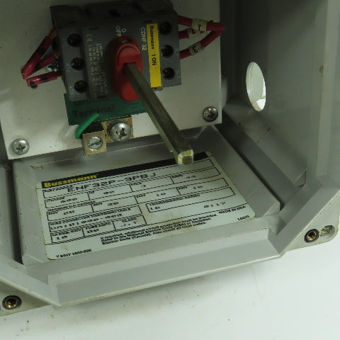 Bussman ENF32P-3PBJ 40A 600V Safety Disconnect Switch Enclosure 10-25HP Type 1