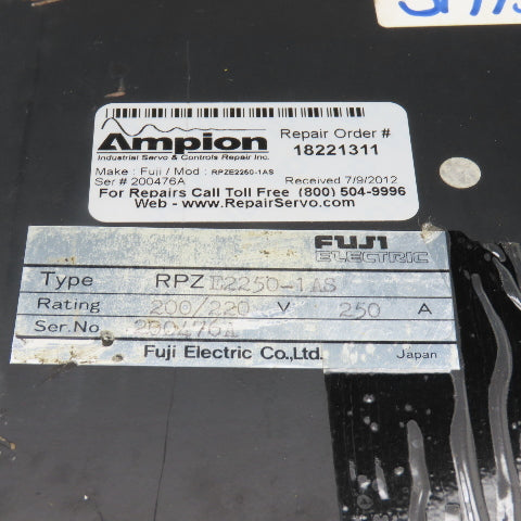 Fuji APR-GZ RPZE2250-1AS 250 Amp AC Power Regulator 200/220V