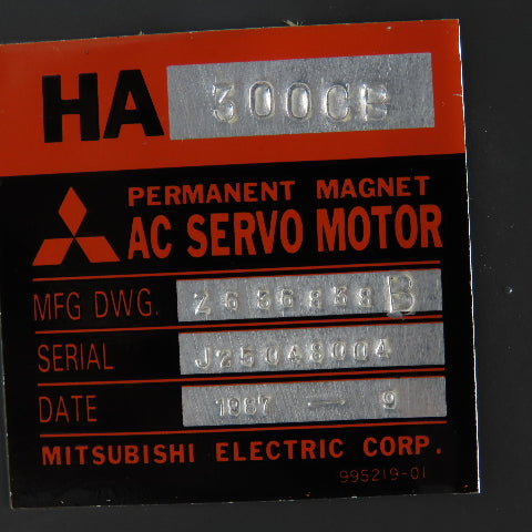 Mitsubishi HA-300CB Permanent Magnet AC Servo Brake Motor W/ Encoder