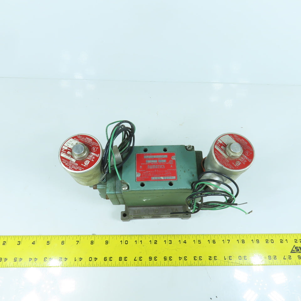 Numatics 33DXP8410011M 5/3 Way Double Solenoid Pneumatic Control Valve 115V