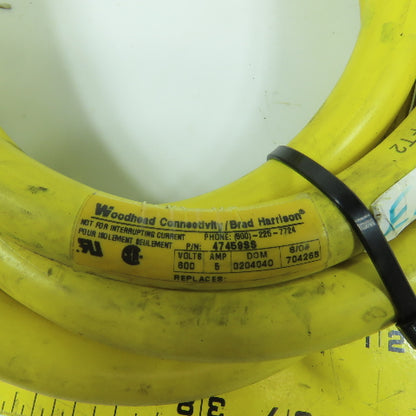Woodhead 47459SS 600V Mini Change Cordset 14' OAL 5 Amp 16 AWG / 12 Cond