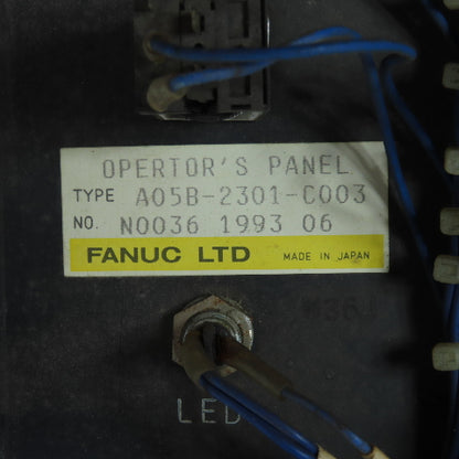 Fanuc A05B-2301-C003 Operator Control Panel W/ Hour Meter