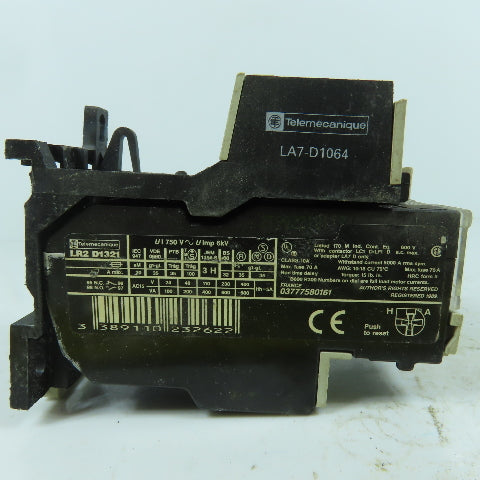 Telemecanique LR2 D1321 Thermal Overload Relay 12-18A Class 10A 600V