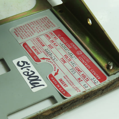 General Electric IC 7700 Line Control Center Breaker Disconnect 480V Type FDR
