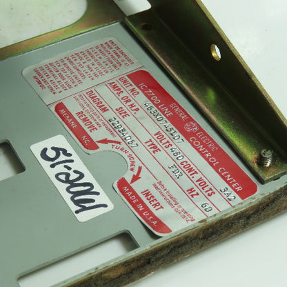 General Electric IC 7700 Line Control Center Breaker Disconnect 480V Type FDR
