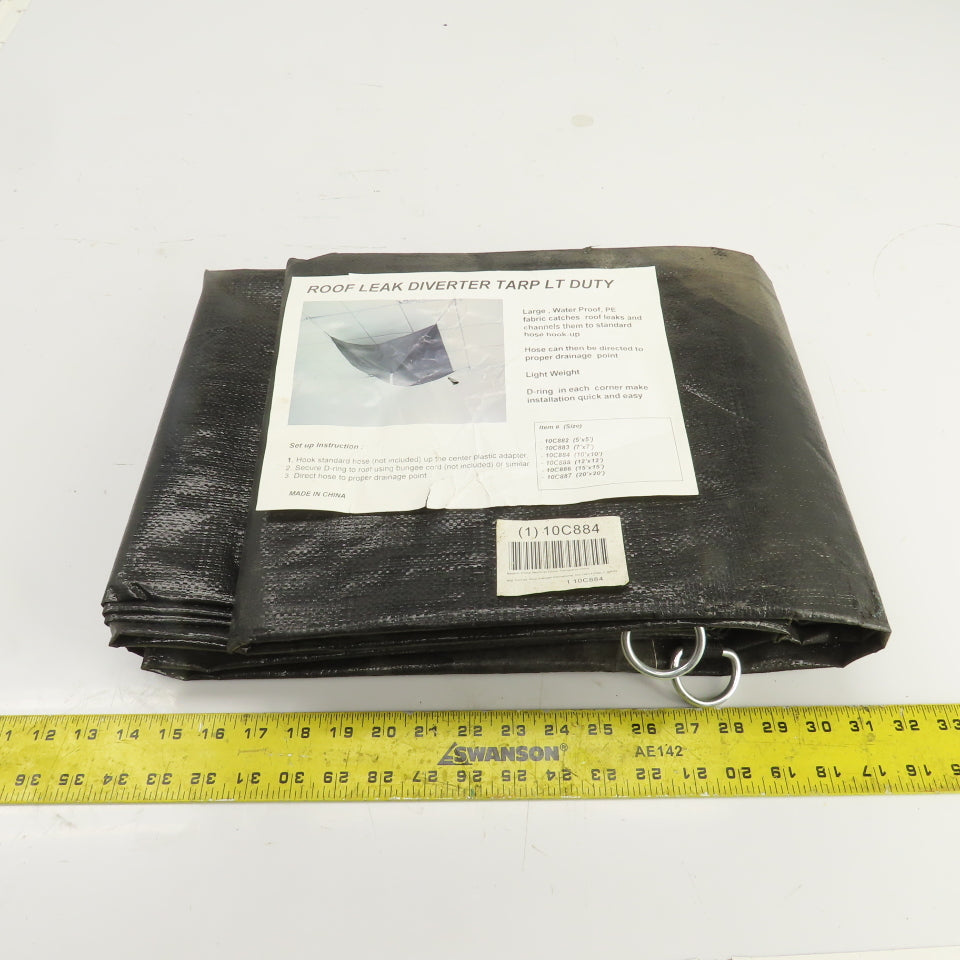 10' x 10' Roof Leak Diverter Polyethylene Tarp Light Duty