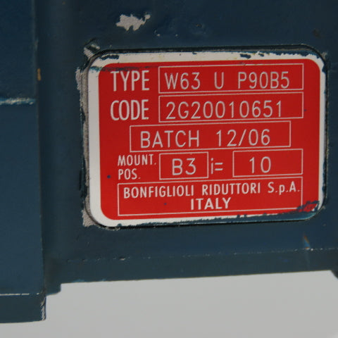 Bonfiglioli VF130 400:1 Combined Ratio Gear Motor 4.3RPM 1.75kW 440-480V