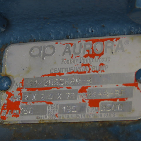Aurora 344A-BF 10Hp 150l/Min 208-230/460V 3Ph Horizontal Centrifugal Pump