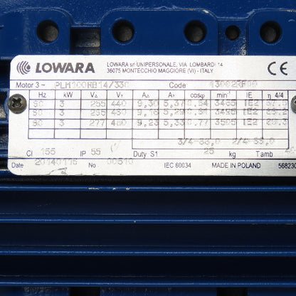 Lowara PLM100RB14/330 3kW 3505RPM 255-480V 60Hz Vertical Centrifugal Pump